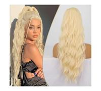 Health Synthetic Ponytail Extensions for Women Long Wavy Fluffy Synthetic Ponytail Hairpiece Natural Soft Daily Use Personal Care(Blonde)