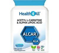 Health4All Acetyl L-Carnitine 250mg & Alpha Lipoic Acid 200mg 120 Capsules, Vegan ALCAR & ALA Supplement for Brain Health, Memory, Focus and Mental Clarity | Made in UK