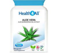 Health4All Aloe Vera Gel Extract 6000mg 90 Capsules, Digestive Health Detox Supplement, Support for Leaky Gut, Acid-Alkaline and pH Balance, Pure Vegan Cleanse Capsules (not Tablets) | Made in UK