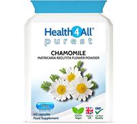 Health4All Chamomile 375mg, 60 Capsules 2 Months Supply, Purest Anxiety, Stress, Sleep and Digestive Health Supplement, Vegan Chamomile Flower Powder (not Extract) Capsules (not Tablets) | Made in UK