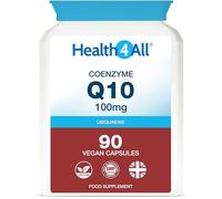 Health4All CoQ10 100mg per Capsule, 90 Capsules 3 Months Supply, Pure Grade CoEnzyme Q10 Ubiquinone Supplement for Heart, Energy & Brain, Vegan CoQ10 Supplement | Made in UK