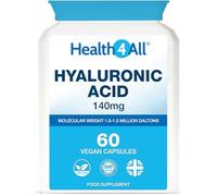 Health4All Hyaluronic Acid 140mg, 60 Capsules 2 Months Supply, 1.0-1.5 Million Daltons for Radiant Skin, Hair and Joint Support | High Strength Vegan Supplement with Glucoronic Acid | Made in UK
