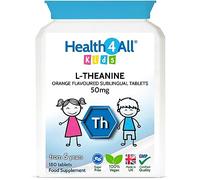 Health4All Kids L-Theanine 50mg 180 Chewable Tablets 6 Months Supply, Supports Focus, Attention & Concentration in Children, Orange Flavour Sugar-Free L-Theanine Supplement | Made in UK (not Gummies)