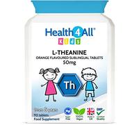Health4All Kids L-Theanine 50mg 90 Chewable Tablets 3 Months Supply, Supports Focus, Attention & Concentration in Children, Orange Flavour Sugar-Free L-Theanine Supplement | Made in UK (not Gummies)