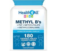 Health4All Kids Methyl B's 180 Chewable Tablets (6 Months Supply), Stress & Mood Support for Children 4+, Methylated B Vitamins B12 Methylcobalamin, 5-Methylfolate & Vitamin B6 P5P, Vegan | Made in UK