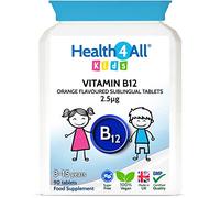 Health4All Kids Vitamin B12 2.5mcg 90 Chewable Tablets 3 Months Supply, Vegan B12 Methylcobalamin Supplement for Children 3+, Sugar-Free, Natural Orange Flavour | Made in UK (not Gummies)