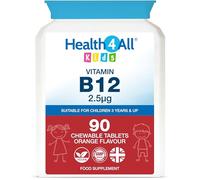 Health4All Kids Vitamin B12 2.5mcg 90 Chewable Tablets 3 Months Supply, Vegan VitB12 Methylcobalamin Supplement for Children 3+, Sugar-Free, Natural Orange Flavour | Made in UK (not Gummies)