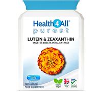 Health4All Lutein and Zeaxanthin Supplement 25mg per Capsule, 120 Capsules 4 Months Supply, Purest Eye Health Marigold Extract Supplement, Natural Eye Vitamins for Vision Care & Floaters | Made in UK