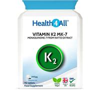Health4All Natural Vitamin K2 MK7 200mcg from Natto, 90 Tablets 3 Months Supply, All-Trans MK-7 from Natto Beans Fermentation, High Strength VIT K2 Vitamin Supplement, Vegan Menaquinone | Made in UK