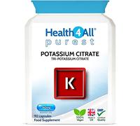 Health4All Potassium Citrate 740mg per Capsule 90 Capsules, Purest High Elemental Potassium, Vegan Electrolyte Supplement for Normal Blood Pressure & Muscle Function (not Tablets) | Made in UK
