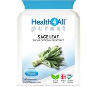 Health4All Sage Leaf 2500mg 240 Capsules 8 Months Supply, Purest Sage Water Extract for Menopause Support, High Strength Menopause Supplement One-a-Day Capsules (not Tablets) | Made in UK