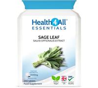 Health4All Sage Leaf 2500mg 240 Tablets 8 Months Supply, Essential Sage Water Extract for Menopause Support, High Strength Menopause Supplement One-a-Day Tablets (not Capsules) | Made in UK