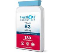 Health4All Vitamin B3 Nicotinamide (Niacinamide) 500mg per Tablet 180 Tablets 6 Months Supply, Vegan, Gluten Free, GMO-Free No-Flush Vitamin B3 Niacinamide | Made in UK
