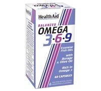 HealthAid Balanced Omega 3-6-9 60 Capsules Heart Brain Skin Wellness Support Aid