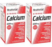 HealthAid Calcium 600mg - Chewable - 60 Tablets (Pack of 2)