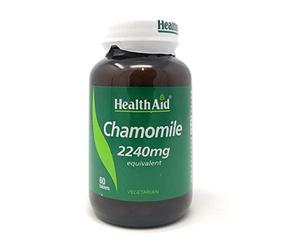 HealthAid Chamomile 550mg Tablets - Herbal Supplement for Relaxation & Sleep Support, Calming Formula - Vegetarian - 60 Tablets