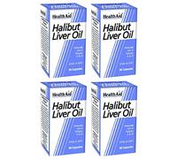 HealthAid Halibut Liver Oil Capsules - Pack of 4, Total 360