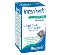 HealthAid Interfresh - for Fresh Breath - Peppermint Oil - Bad Breath & Digestion Support - 60 Capsules