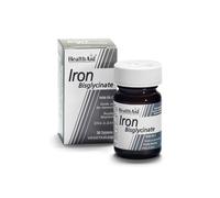 HealthAid Iron Bisglycinate 30mg Tablets - High Strength Iron Supplement - Supports Energy Release, Normal Cognitive Function & Red Blood Cell Formation - 30 Vegetarian Tablets