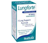 HealthAid LungForte - Natural Herbal Formula with Vitamin A, C, D, NAC, Garlic & Olive Leaf for Respiratory Support & Immunity - 30 Tablets