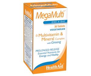 HealthAid Mega Multi's Tablets - High Strength Multivitamin & Mineral Supplement for Adults - Supports Energy Metabolism, Nervous System, Cognitive & Immune Function - 30 Tablets