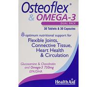 HealthAid Osteoflex & Omega-3 - Glucosamine, Chondroitin & Omega 3 Joint Support Supplement - for Flexibility & Mobility - 30 Tablets & 30 Capsules - Dual Pack