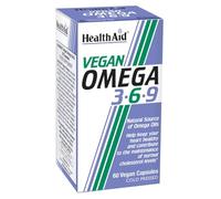 HealthAid Vegan Omega 3-6-9 Capsules - Plant-Based Essential Fatty Acids with Flaxseed, Evening Primrose & Starflower Oils - Vegan Food Supplement - 60 Capsules