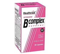 HealthAid Vitamin B Complex Supreme Capsules - Complete B Vitamin Formula with B1, B2, B6, B12 & Folic Acid - Normal Nervous System Function - 90 Capsules