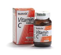 Health Aid Vitamin C 1000mg - Chewable (Orange Flavour), 100 Tablets