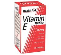 HealthAid Vitamin E 1000iu - Natural Vitamin E Supplement - High Strength Antioxidant Vitamin for Skin, Immune System & Cell Protection Support - 60 Softgel Capsules