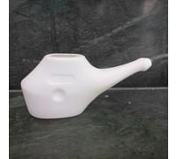 HEALTHANDVEDA™ Plastic Neti Pot for Nasal Cleansing with 10 Neti Salt | Compact and Travel-Friendly Design | Natural Treatment for Sinus, Infection and Congestion (White)