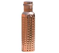 HEALTHANDWEALTH Copper Water Bottle Ayurvedic Water Bottle - Leak-Proof Water Bottle Seal Cap, Joint Free Copper Bottle (Hammered) 750ML