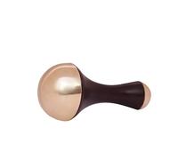 HEALTHANDWEALTH Kansa Wand 2 in 1 Mini Grip Beautiful Design Face Foot Body & Marma Massage Tool Teak Wood Handle Natural (Small & Marma) Brown