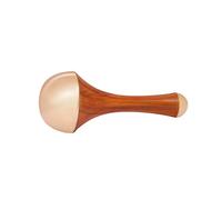 HEALTHANDWEALTH Kansa Wand Face and Body Massager - 2 in 1 Massager with Comfortable Grip & Deep Relaxation Massage Tool Teak Wood Handle Cap Size Medium and Mini (Natural)