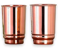 HEALTHANDWEALTH Pure Copper Cup & Tumbler Set | Copper Glasses for Water Premium Copper Tumblers for Daily Use & Gift Sets | Ayurveda Health Benefits - 350 Ml Capacity (Plain Cup)
