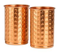 HEALTHANDWEALTH Pure Copper Tumbler Cups -300 Ml Derby Cups for Mint Juleps, Cocktails, Your Favorite Beverage - Keeps Drinks Colder, Longer