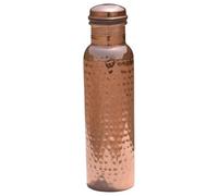 HEALTHANDWEALTH™ Pure Copper Water Bottle 1 Liter - Hammered Design | Ayurvedic Leakproof Copper Vessel for Drinking Water | Joint-Free, BPA-Free, Eco-Friendly (Hammered Bottle)