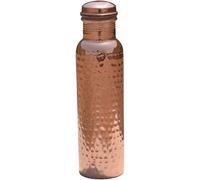 HEALTHANDWEALTH™ Pure Copper Water Bottle 1 Liter - Hammered Design | Ayurvedic Leakproof Copper Vessel for Drinking Water | Joint-Free, BPA-Free, Eco-Friendly (Hammered Bottle)