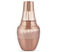 HEALTHANDWEALTH Pure Copper Water Flask with Tumbler - 1.4L (47.3 Oz) Capacity | Ayurveda-Inspired Copper Carafe for Health Benefits