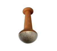 HealthAndYoga FootEase Kansa Vatki Stick - Ayurveda Bronze Foot Massager with Wooden Handle -Ancient Detox Pain Relief -Rough Surface for Exfoliation -Eases Tiredness and Relaxes Feet(Stick - Flamed)