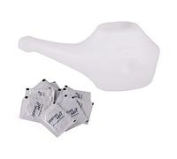 HEALTHANDYOGA QwikFlo Economy, Light-Weight Neti Pot - Handy, Compact and Travel Friendly-White (1 Piece (White), 10 Sachets Salt)