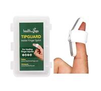 HealthAndYoga™ TipGuard Bendable Finger Splint for Mallet Finger Deformity -Post-Surgical Care- Adjustable Straightener -Trigger Finger Brace - 2 Sizes Set