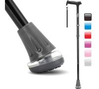 HEALTHBAZAAR All Terrain Folding Walking Stick, Walking Sticks for Elderly & Adults, Pivot Tip and Heavy Duty Mobility Aid, Collapsible Stick for Men & Ladies (Black)