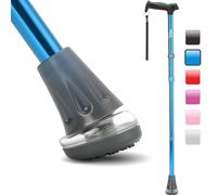 HEALTHBAZAAR All Terrain Folding Walking Stick, Walking Sticks for Elderly & Adults, Pivot Tip and Heavy Duty Mobility Aid, Collapsible Stick for Men & Ladies (Ocean Blue)