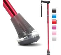 HEALTHBAZAAR All Terrain Folding Walking Stick, Walking Sticks for Elderly & Adults, Pivot Tip and Heavy Duty Mobility Aid, Collapsible Stick for Men & Ladies (Passion Red)