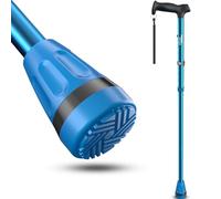 HEALTHBAZAAR All Terrain Walking Stick for Men & Women, Lightweight, Foldable, Adjustable, Shock Absorption, Collapsible Walking Stick for Seniors & Adults | HealthBazaar (Blue)