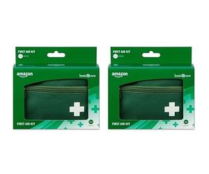Healthcare by Amazon First Aid Kit, 56 Pieces, Green (Pack of 2) (Previously a Amazon Basic Care Brand, Same Product)