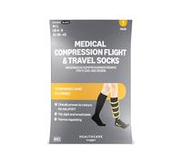 Healthcare by Amazon Medical Compression Flight & Travel Socks Black 6-9/39-43 (Previously a Amazon Basic Care Brand, Same Product)