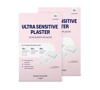 Healthcare By Amazon Ultra Sensitive Plasters, Suitable for Infants, Kids and Elderly, 3 Sizes, 50 Count (Pack of 2) (Previously a Amazon Basic Care Brand, Same Product)