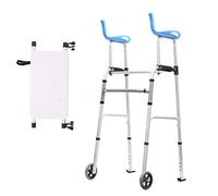 Healthcare Folding Walker with Wheels/Seat,Lightweight Aluminium Walking Frame with Arm Support for Seniors, Adults, Kids, Maximum Load Bearing 300 Lbs,